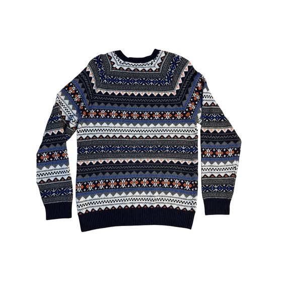Old Navy Men's Fair Isle Geometric Pattern Crew Neck Sweater Navy M Grandpacore - Picture 6 of 6